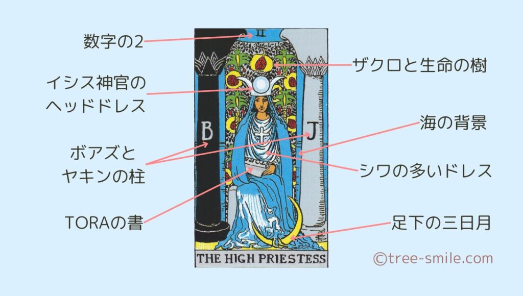 タロットの樹 大アルカナ 女教皇 HIGH-PRIESTESS 笑顔の樹